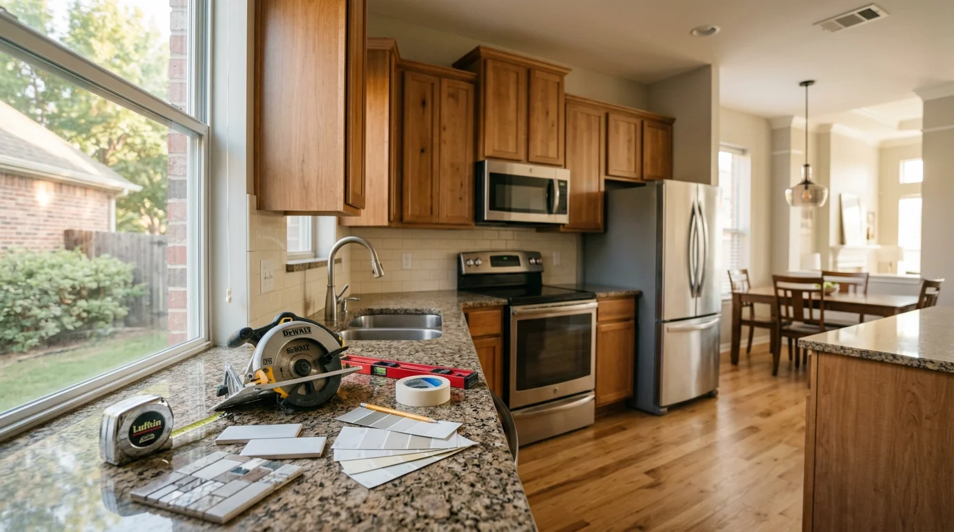Modern kitchen remodel with new cabinets and countertops