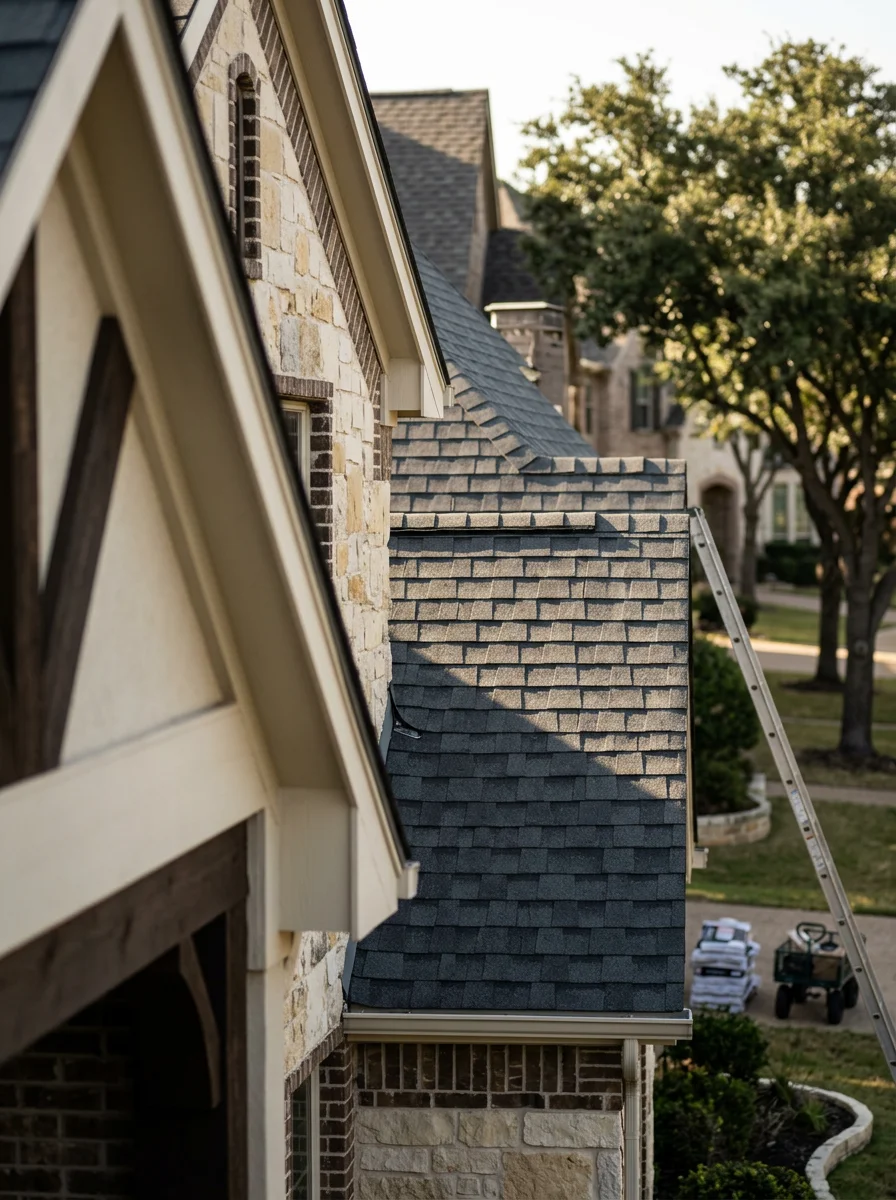 Badger Roofing Solutions crew performing expert roofing work on a Keller home.