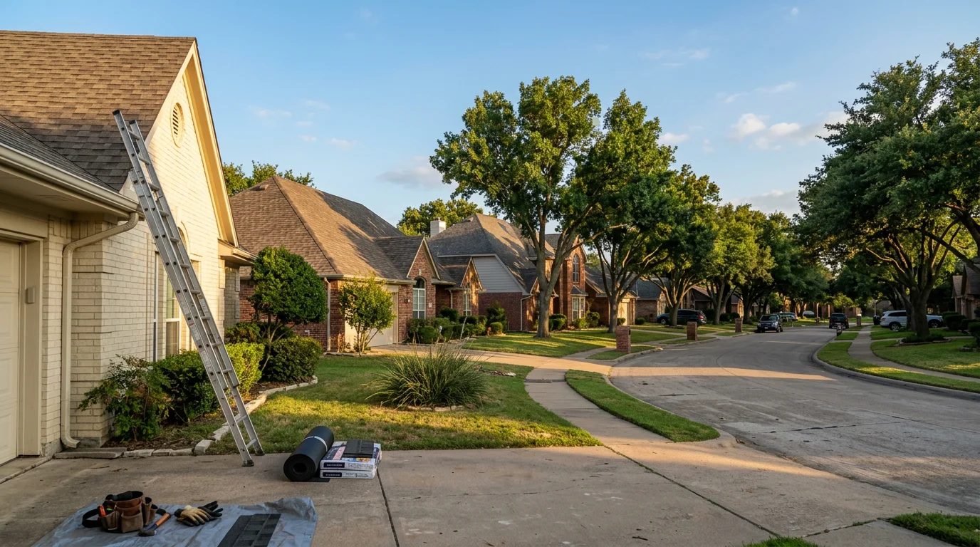 Keller, TX residential neighborhood with well-maintained homes and tree-lined streets.